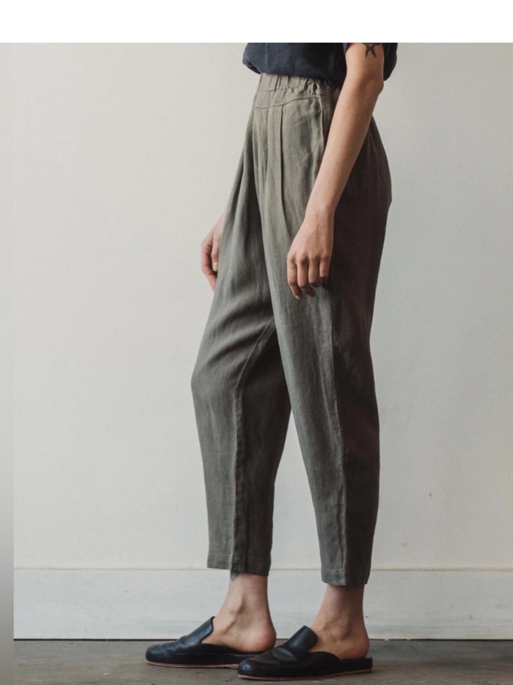 BLACK CRANE Grey Linen Carpenter Pants Size Small - Picture 3 of 9